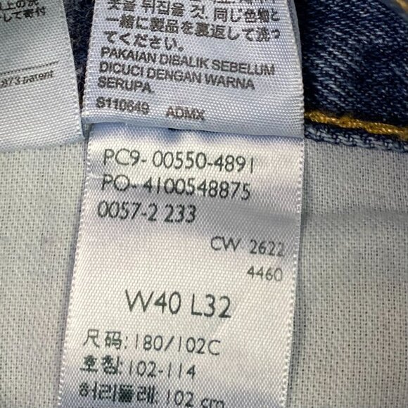 Levi's 505 Regular Fit Straight Leg Jeans Men's 40 x 32 Blue Cotton - Picture 8 of 13